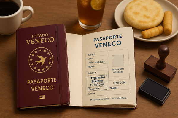 Pasaporte Veneco mostrando sellos digitales